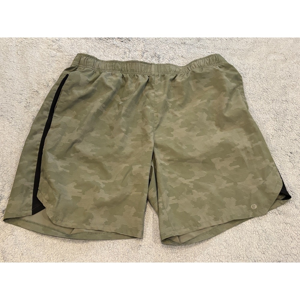 Etonic Shorts Mens XL Green Camo Workout Active Gym Running Bottoms Lightweight